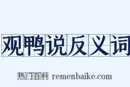 观鸭说反义词是什么意思的图片